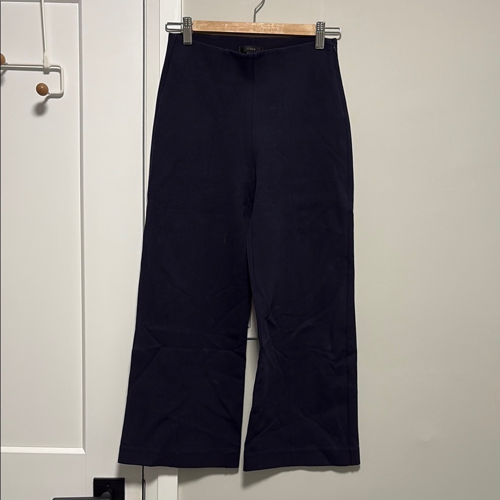 J. Crew Navy Blue Wide-Leg Pants